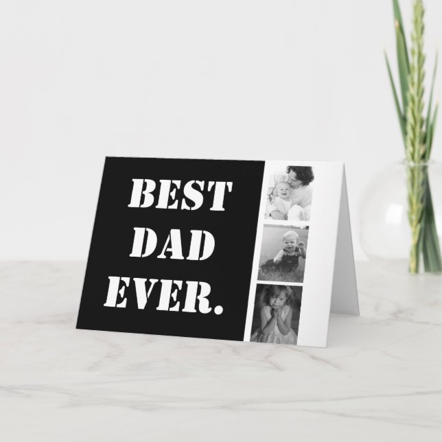 BEST VATER EVER Familienfoto Collage Vathage Day Karte (Vorderseite)