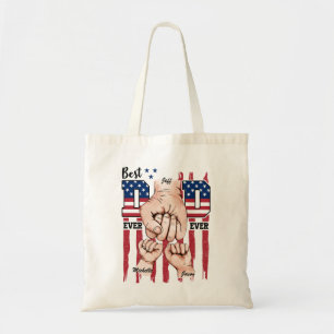 Best Vater Ever - Fist Bump USA Flag - 2 Kinder Tragetasche