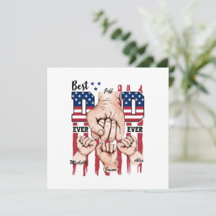Best Vater Ever - Fist Bump USA Flag - 3 Kids