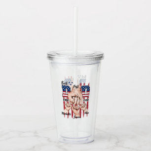 Best Vater Ever - Fist Bump USA Flag - 3 Kids Acryltrinkbecher