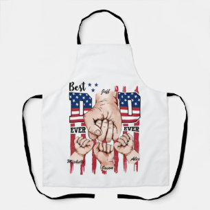 Best Vater Ever - Fist Bump USA Flag - 3 Kids Schürze