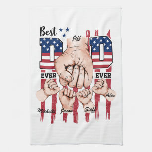 Best Vater Ever - Fist Bump USA Flag - 4 Kids Geschirrtuch