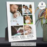 BEST VATER EVER Foto Collage Classic Typ Fotoplatte<br><div class="desc">Erstellen Sie eine Erinnerungscollage von fünf Fotos mit einem bearbeitbaren Titel (Beispiel ist BEST). VATER. EVER.) und eine zweite Textzeile für Ihre persönliche Botschaft in Ihrer Auswahl von Schriftart-Stilen und Farben (in einem kohlegrauen klassischen Schriftart auf Weiß gezeigt). FARBWECHSEL: Sie können Text- oder Hintergrundfarben in EDIT ändern. OPTIONEN FÜR DIE...</div>