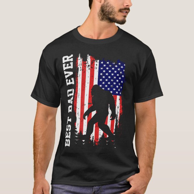 Best Vater Ever Funny Bigfoot Grosses Foot Sasquat T-Shirt (Vorderseite)