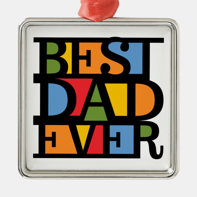 BEST VATER EVER SILBERNES ORNAMENT (Vorne)