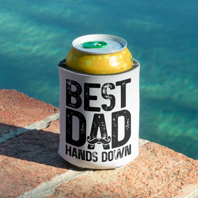 Best Vater Hands Down Vater Joke Mustache Lover Dosenkühler (In Situ Pool)