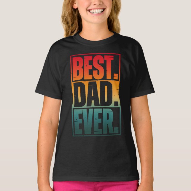 BEST VATER JE TYPOGRAPHIE T-Shirt (Vorderseite)