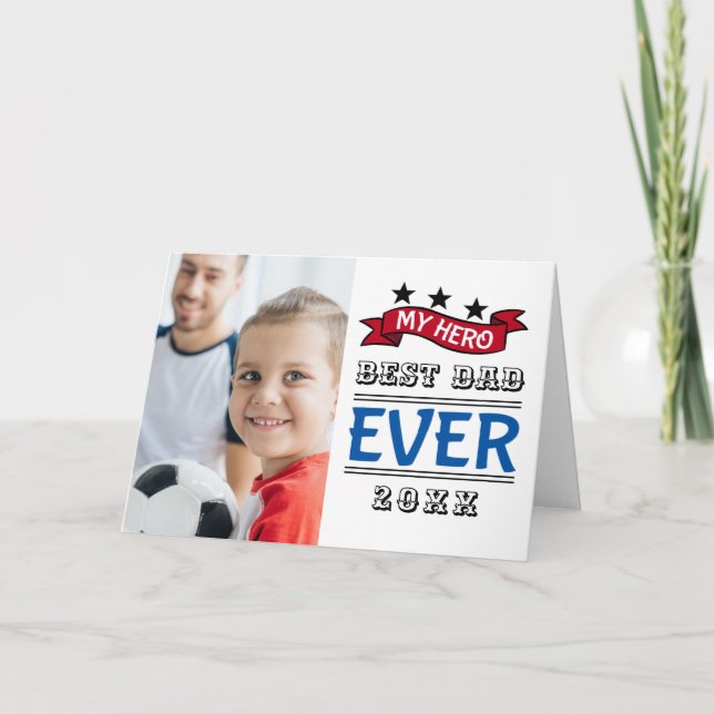 Best Vater jemals Vaters Day Typografy Foto Karte (Vorderseite)