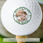 BEST VATER PAR Foto Grün Personalisiert Golfball<br><div class="desc">Erschaffen Sie einen einzigartigen personalisierten Foto-Golfball für den Golfer-Vater mit dem bearbeitbaren lustigen Golf Sprichwort BEST VATER BY PAR und Ihre Botschaft in Ihrer Farbwahl (in grün). Macht einen bedeutsamen, denkwürdigen Geburtstag, Vatertag oder ein Urlaubsgeschenk für ihn. HILFE: Für Hilfe bei Designänderungen oder Personalisierungen, Farbänderungen oder der Übertragung des Designs...</div>