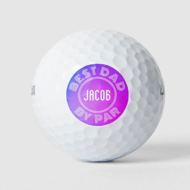BEST VATER PAR Gradient Einfaches Design Golfball (Vorderseite)