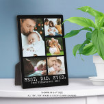 BEST VATER PRO 5 Foto Collage zum ersten Vatertag Fotoplatte<br><div class="desc">Erstellen Sie die Gedenktafelanzeige eines Vaters aus fünf Fotos mit einem bearbeitbaren Foto und Ihrer persönlichen Nachricht in der Farbauswahl und den Textstilen eines Schriftartes. Die Stichprobe schlägt BEST VATER EVER und ERSTE VATER'S DAY and year in schwarz-weiß vor. FOTO TIPP: Wählen Sie Fotos mit dem Thema in der Mitte...</div>