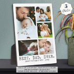 BEST VATER PRO Foto Collage Erster Vatertag Fotoplatte<br><div class="desc">Erstellen Sie eine Erinnerungskollektion für 5 Fotos mit einem bearbeitbaren Titel (Beispiel zeigt, sagt BEST). VATER. JE.) und eine zweite Textzeile für Ihre persönliche Nachricht (das Beispiel zeigt den ERSTEN VATER-TAG oder den Wechsel zum GLÜCK-VATER-TAG oder Namen hinzufügen) in einem kohlegrauen Klassiker. VERTRAUEN: Für Hilfe bei der Designänderung oder Personalisierung,...</div>