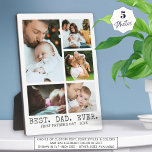 BEST VATER PRO Foto Collage Erster Vatertag Fotoplatte<br><div class="desc">Erstellen Sie eine Erinnerungscollage von fünf Fotos mit einem bearbeitbaren Titel (Beispiel ist BEST). VATER. EVER.) und eine zweite Textzeile für Ihre persönliche Nachricht (das Beispiel schlägt den ERSTEN VATER'S DAY vor) in einem kohlegrauen Klassiker. FOTO TIPP: Wählen Sie Fotos mit dem Thema in der Mitte und/oder vor dem Zuschneiden...</div>