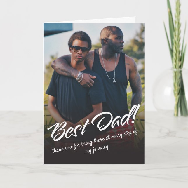 Best Vater Typografy Custom Foto Karte (Vorderseite)