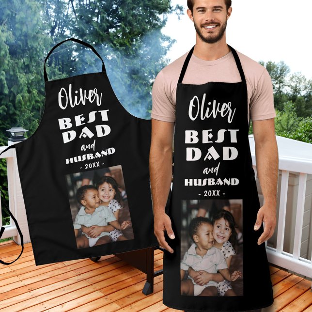 Best Vater und Husband Family Foto Keepake Black Schürze (Von Creator hochgeladen)