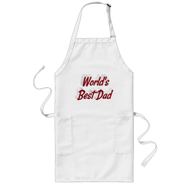 Best Vater Vathers Day burgundy Text Lange Schürze (Vorne)