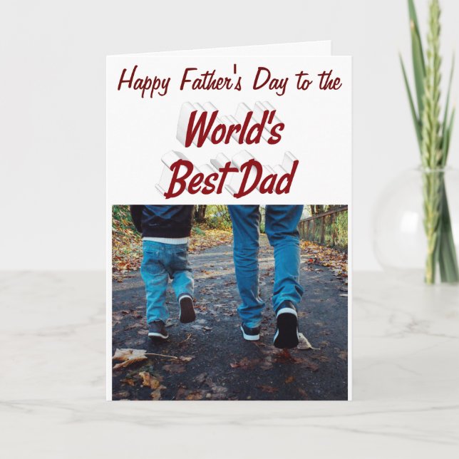 Best Vater Vathers Day Foto burgundy Karte (Vorderseite)