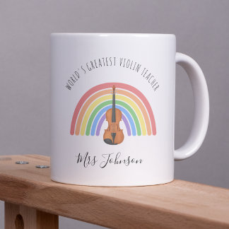 Best Violin Teacher Rainbow Music Thank you Gift Kaffeetasse