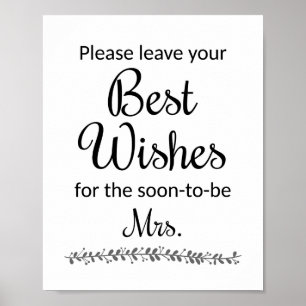 Best Wakes Brautparty Sign - Rochester Poster