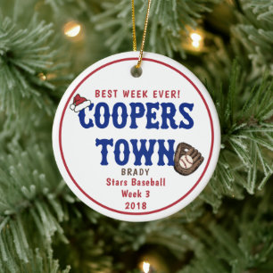 Best Week-Weihnachtsmannmütze im Baseball Keramik Ornament