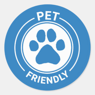 Best Westie Pet Friendly Gezeichnet Paw - Blue Runder Aufkleber