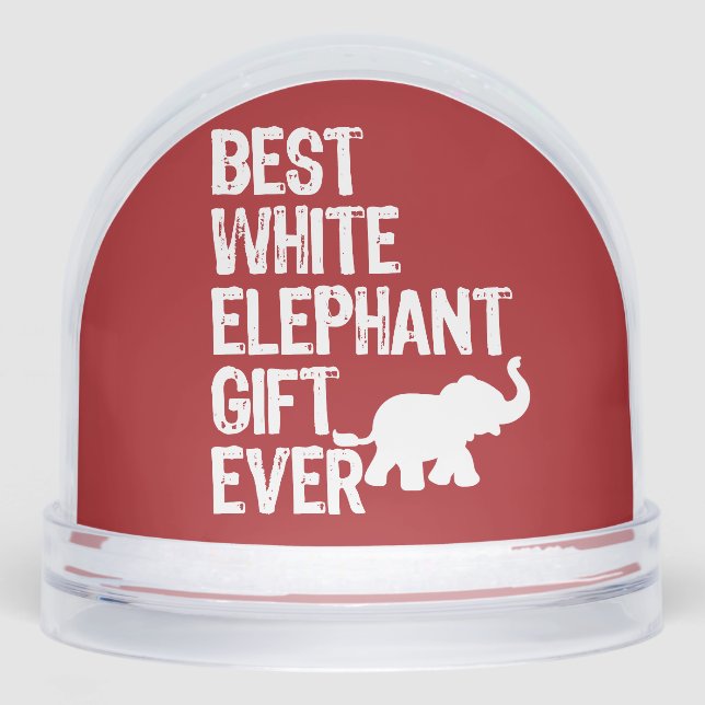 Best White Elephant Gift Ever Christmas Funny  Schneekugeln (Vorderseite)