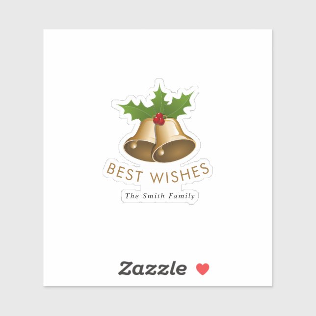 Best Wishes Jingle Bells Smith Family Aufkleber (Blatt)