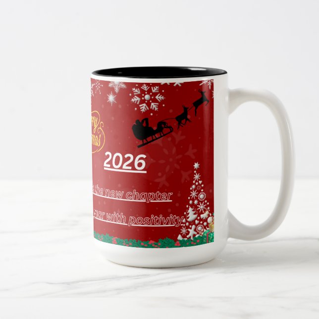 Best Wishes New Year Cup Zweifarbige Tasse (Rechts)