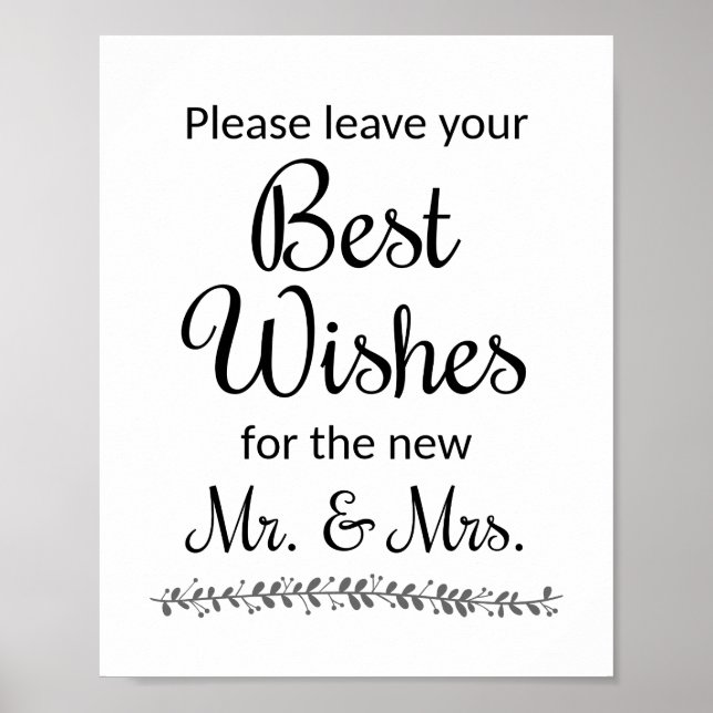 Best Wishings Wedding Guest Book Sign - Rochester Poster (Vorne)
