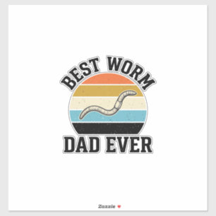 Best Worm Dad Ever Vintage Worm Shirt Design_1 Aufkleber