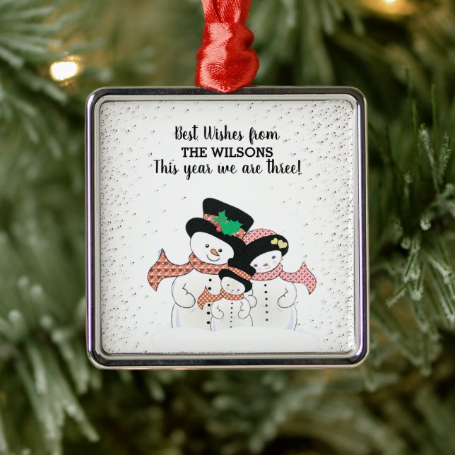 Best wünscht Snowman Familie Weihnachten Ornament Aus Metall (Baum)