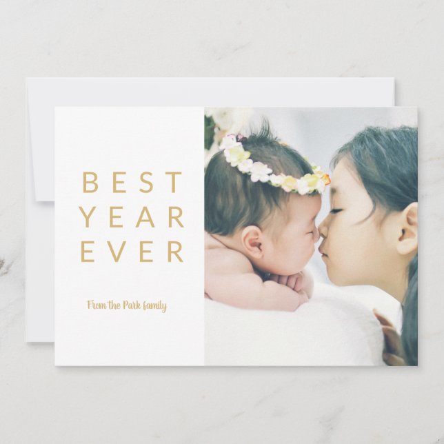 Best Year Ever Holiday Foto Cards Einladung (Vorderseite)