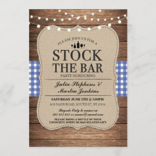 Bestand der Bar Blue Rustic Navy Party Einladung