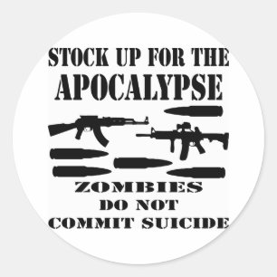 Bestände für die Apokalypse Zombies nicht Runder Aufkleber