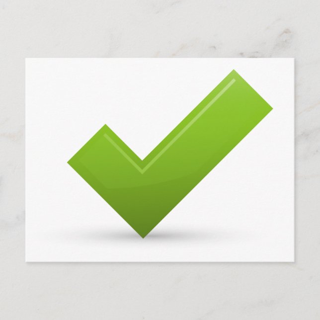 bestätigen-679245 GRÜNES KARO MARK CORRECT SYMBOL  Postkarte (Vorderseite)