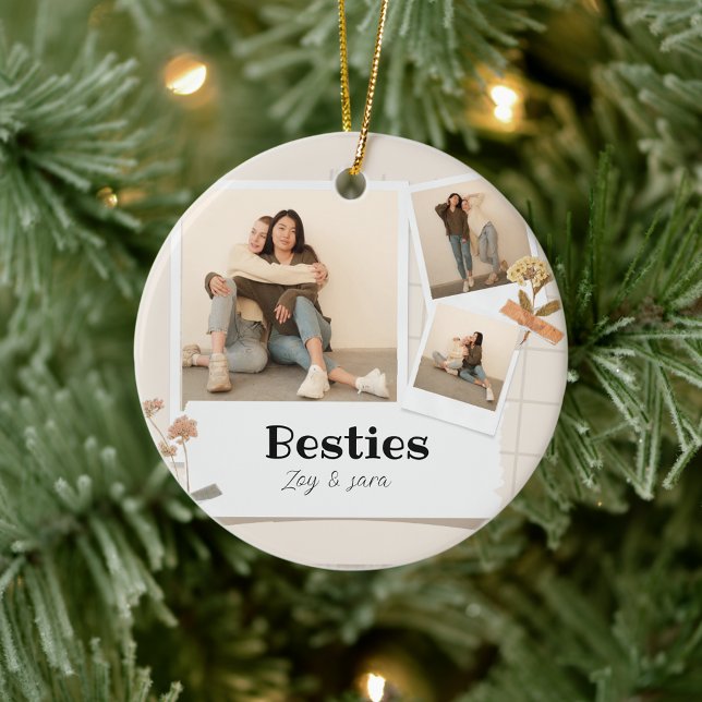 BESTÄTIGKEITEN, Foto-Collage & Namen | BESTE FREUN Keramik Ornament (Von Creator hochgeladen)