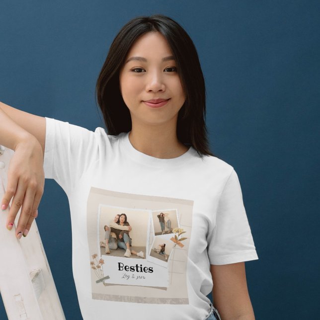 BESTÄTIGKEITEN, Foto-Collage & Namen | BESTE FREUN T-Shirt (Von Creator hochgeladen)