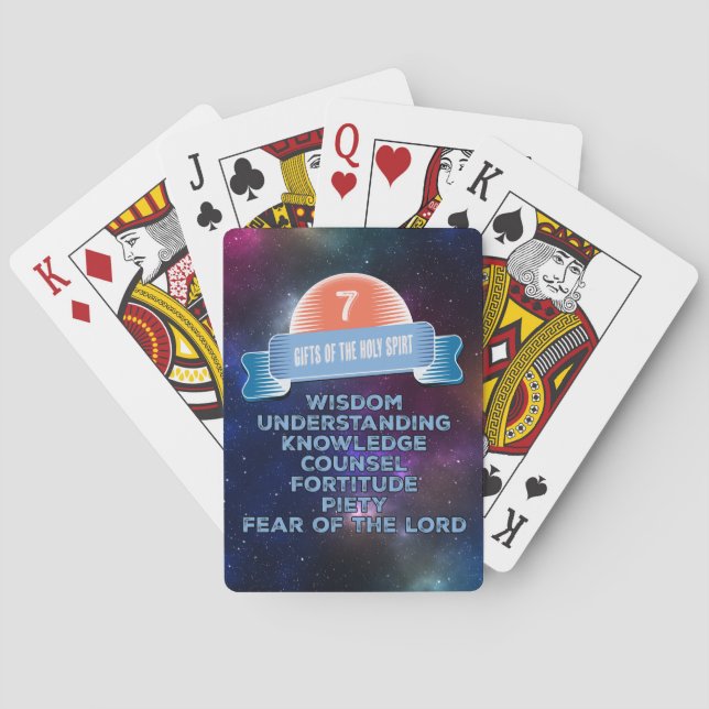 Bestätigung 7 Geschenke des Heiligen Geistes Spielkarten (Rückseite)