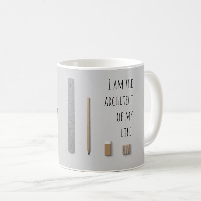 Bestätigung bin ich der Architekt meines Lebens Kaffeetasse (VorderseiteRechts)
