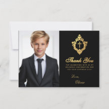 Bestätigung Black Gold Wappen Elegantes Boy Foto