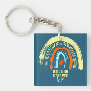 BESTÄTIGUNG   CHRISTLICHER QUOTE RETRO BOHO RAINBO SCHLÜSSELANHÄNGER
