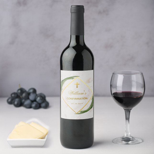 Bestätigung der grünen Imitate Gold Marmor Fern Bl Weinetikett (Von Creator hochgeladen)