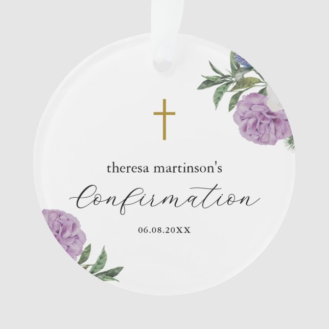 Bestätigung der Hübschen Lila Blüte mit Kreuz Ornament (Vorderseite)