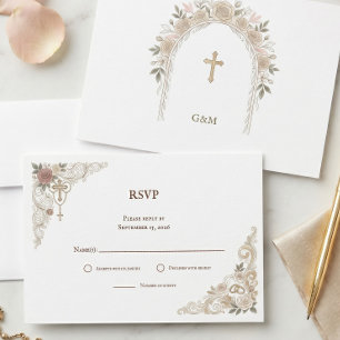 Bestätigung der katholischen Teilnahme RSVP Christ Karte