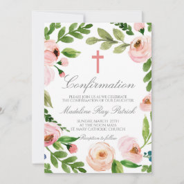 Bestätigung der rosa Blumenrahmen Einladung