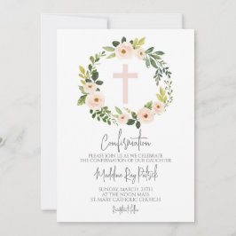 Bestätigung des Blumenkranzes in Rosa Einladung