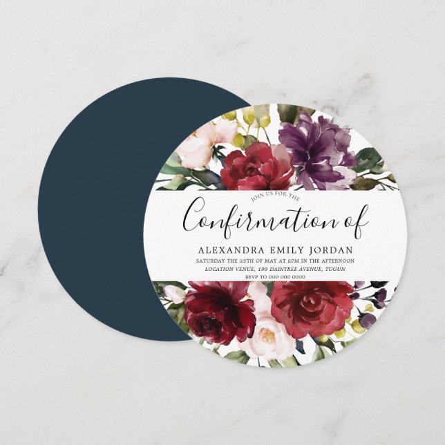 Bestätigung des Garden Watercolor Florals Einladung (Vorne/Hinten)