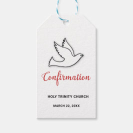 Bestätigung Dove mit Rot anpassen Geschenkanhänger