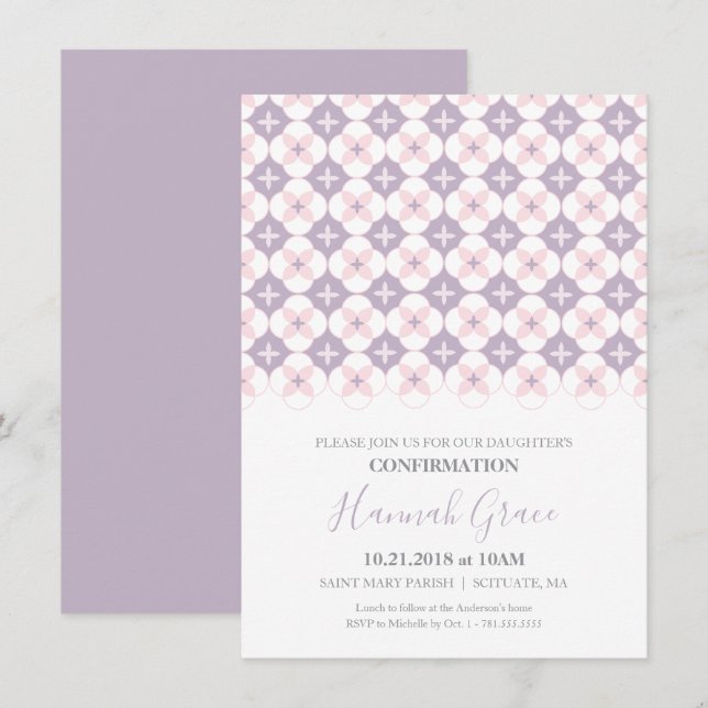 Bestätigung Einladung - Einfache, maßgeschneiderte (Vorne/Hinten)