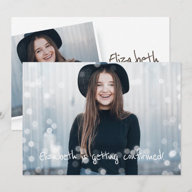 Bestätigung Einladung von Foto Fairy Lights (Vorne/Hinten)